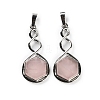 Natural Rose Quartz Pendants G-F777-05P-08-1