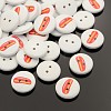 2-Hole Flat Round Mathematical Operators Printed Wooden Sewing Buttons X-BUTT-M002-13mm-04-1