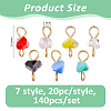 140Pcs 7 Styles Electroplate Glass Charms PALLOY-FH00184-2
