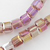 Electroplate Glass Beads Strands EGLA-R030-6x6mm-15-1