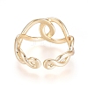 Adjustable Brass Love Knot Cuff Rings RJEW-G104-04-4