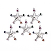 Brass Micro Pave Colorful Cubic Zirconia Pendants KK-E068-VF271-4