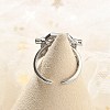 Brass Micro Pave Clear Cubic Zirconia Open Cuff Rings for Women Men KK-B124-12P-3