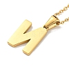 Ion Plating(IP) Initial Letter 304 Stainless Steel Pendant Necklaces NJEW-M199-01G-N-2