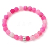 Natural Weathered Agate Beads Stretch Bracelets for Women BJEW-JB11412-3