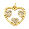 Rack Plating Brass Micro Pave Clear Cubic Zirconia Pendants KK-Z063-10G-02-1