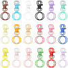 36Pcs 18 Colors Baking Paint Zinc Alloy Swivel Clasps FIND-SC0022-73-7