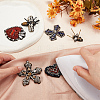 GOMAKERER 6Pcs 6 Style Bees Flower Heart Handicraft Acrylic Beaded Appliques PATC-GO0001-07-3