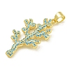Rack Plating Brass Pave Cubic Zirconia Pendants X-KK-U029-11G-02-2
