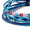 4Pcs 4 Style Alloy & Glass Braided Bead Bracelets Set BJEW-B065-09C-2