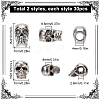 60Pcs 2 Styles Zinc Alloy European Beads FIND-SC0012-29-2