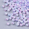 Rainbow ABS Plastic Imitation Pearl Beads OACR-Q174-5mm-01-2