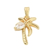 Brass Micro Pave Cubic Zirconia Pendants KK-B158-02G-01-1