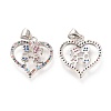 Brass Micro Pave Clear Cubic Zirconia Pendants ZIRC-L096-33P-2