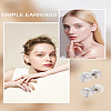 2Pcs 304 Stainless Steel Stud Earrings for Women EJEW-LP0001-62-4