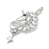 Brass Micro Pave Clear Cubic Zirconia Pendants KK-I476-13P-2