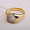 304 Stainless Steel with Natural Shell Finger Rings WGA15AE-02-2