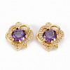 Brass Micro Pave Colorful Cubic Zirconia Pendants X-ZIRC-S068-035-NF-1