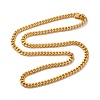 Ion Plating(IP) 304 Stainless Steel Cuban Link Chain Necklaces for Men NJEW-L173-018G-04-2