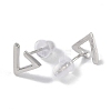 Anti-Tarnish Triangle Rhodium Plated 999 Sterling Silver Stud Earrings for Women EJEW-S215-22P-3