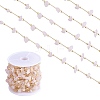 Natural Rose Quartz Chips Beaded Chains CHC-SZ0001-62L-1