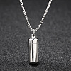 316L Stainless Steel Pill Shape Urn Ashes Pendant Necklace with Box Chains BOTT-PW0001-012S-1