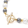 Shell Pearl & Non-Magnetic Synthetic Hematite Beaded Bracelets for Women BJEW-JB12897-4