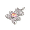 Brass Micro Pave Cubic Zirconia Pendants KK-P300-03P-02-2