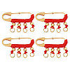 4Pcs Chinese Brass Safety Pins Findings JEWB-CA0001-71-1