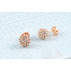 Round Real 18K Rose Gold Plated Alloy Czech Rhinestone Stud Earrings EJEW-AA00136-44RG-3