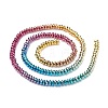 Rainbow Color Electroplate Non-magnetic Synthetic Hematite Beads Strands G-L489-F01-2