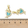 Brass Micro Pave Clear Cubic Zirconia Pendants KK-C045-02G-3