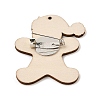 Christmas Theme Wood Printed Brooches for Women LS-JEWB-Z029-01F-2