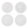 4Pcs 4 Style DIY Silicone Mandala Pattern Coaster Molds DIY-TA0006-42-1