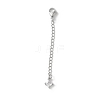 Brass Micro Pave Clear Cubic Zirconia Chain Extender KK-G491-52D-S-1