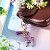 Alloy Resin Heart Keychains KEYC-TADJ0002-01G-H-5
