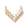 Brass Micro Pave Clear Cubic Zirconia Charms X-KK-M294-23G-1