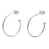Brass Half Hoop Earrings KK-R112-041B-P-NF-1