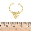 Brass Micro Pave Cubic Zirconia Cuff Rings RJEW-G364-03G-02-5
