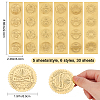 CRASPIRE 30 Sheets 6 Style Self Adhesive Gold Foil Embossed Stickers DIY-CP0006-33-2