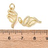 Brass Micro Pave Clear Cubic Zirconia Pendants CU-E003-01G-3