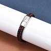 Braided Microfiber Leather Cord Bracelets for Men BJEW-Z081-14P-3