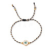 Brass Enamel White Evil Eye Link Braclets FV7122-2-1