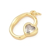 Brass Pave Cubic Zirconia Pendants KK-U062-46G-01-2