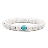 Simple Natural Howlite Round Beaded Stretch Bracelets CD8108-5-1