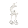 925 Sterling Silver Pave Clear Cubic Zirconia Pendants STER-G049-01A-S-1