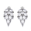 Brass Inlaid Clear Cubic Zirconia Pendants LS-ZIRC-S069-013P-1