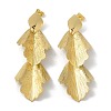 Leaf Shape Brass Stud Earrings EJEW-K257-04G-2