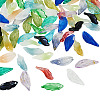 75Pcs 15 Colors Transparent Glass Leaf Pendants GLAA-TA0003-30-3