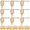 20Pcs Brass Cubic Zirconia Stud Earring Findings KK-BBC0010-86-1